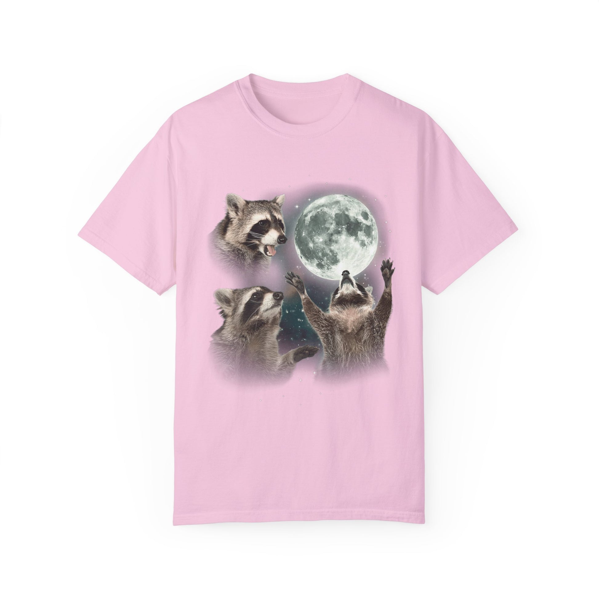Three Raccoons Howling at the Moon Vintage Retro T-Shirt - Printed Tales