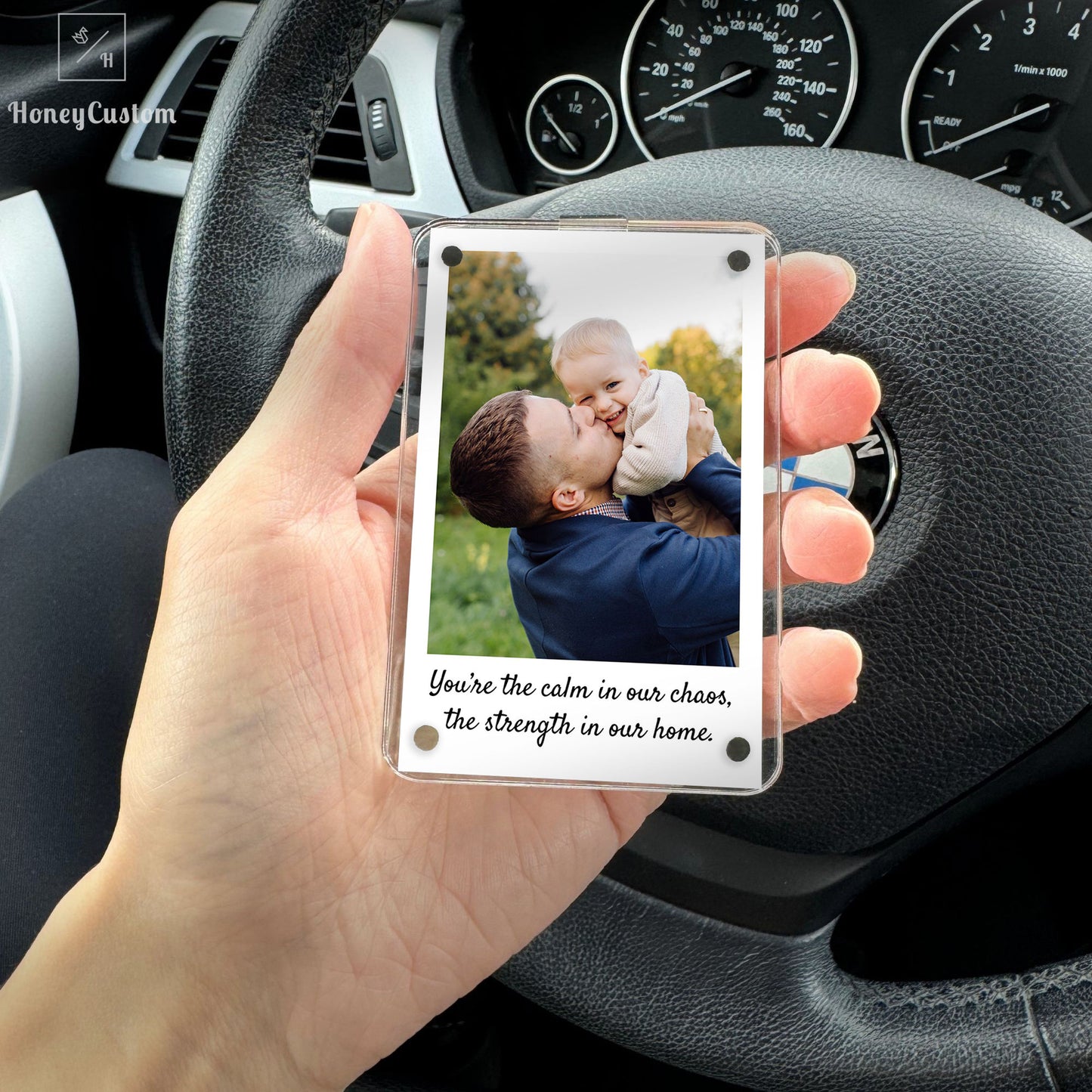 Personalized Photo Car Visor Clip – Custom Drive Safe Gift for Couples, Family & Loved Ones - Printed Tales