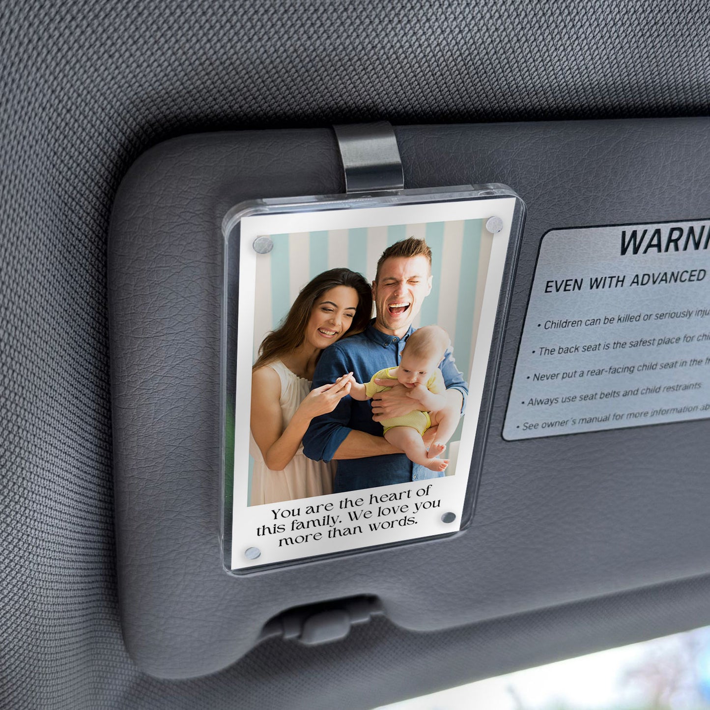 Personalized Photo Car Visor Clip – Custom Drive Safe Gift for Couples, Family & Loved Ones - Printed Tales