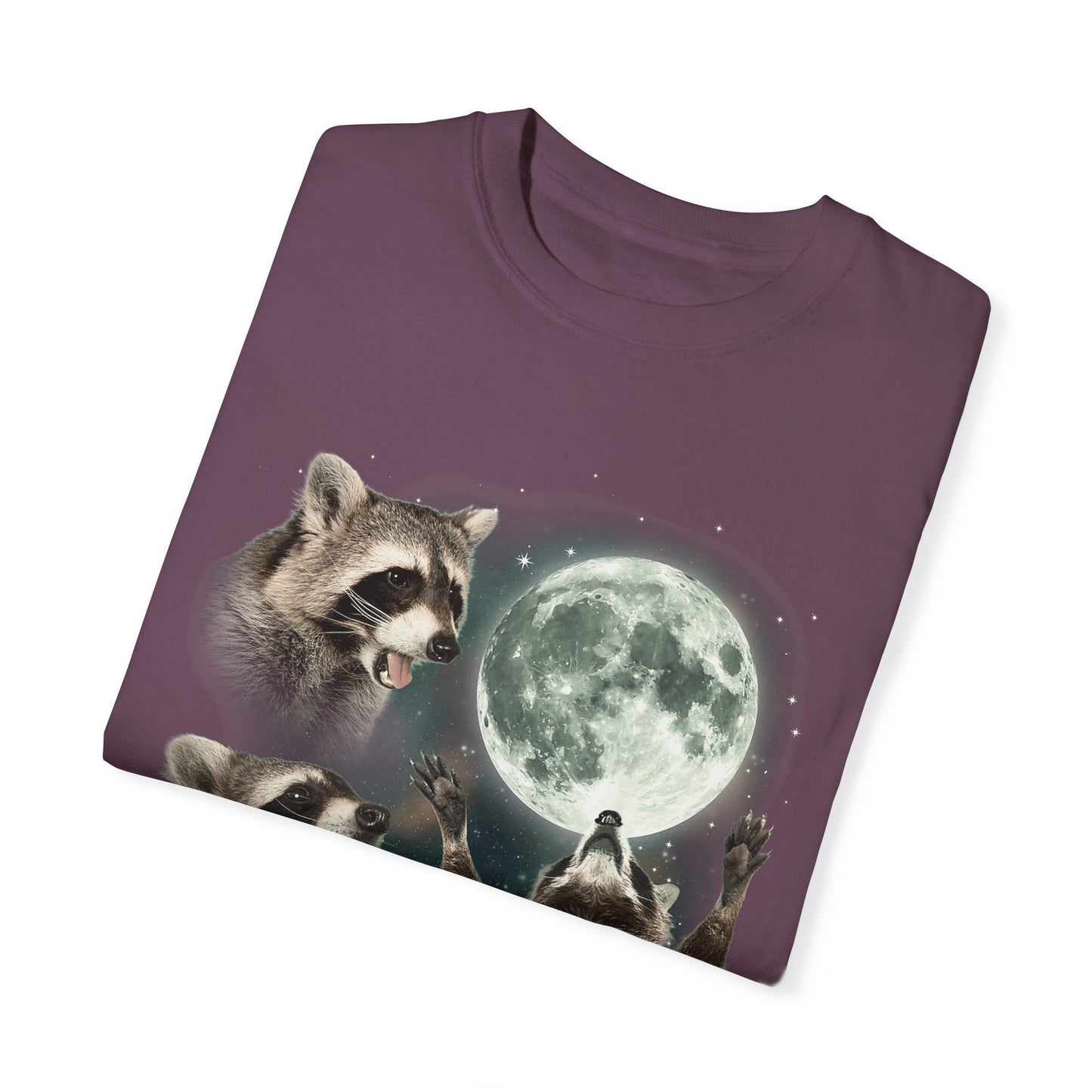 Three Raccoons Howling at the Moon Vintage Retro T-Shirt - Printed Tales