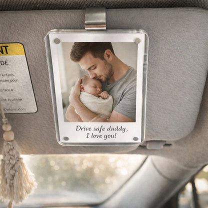 Personalized Photo Car Visor Clip – Custom Drive Safe Gift for Couples, Family & Loved Ones - Printed Tales