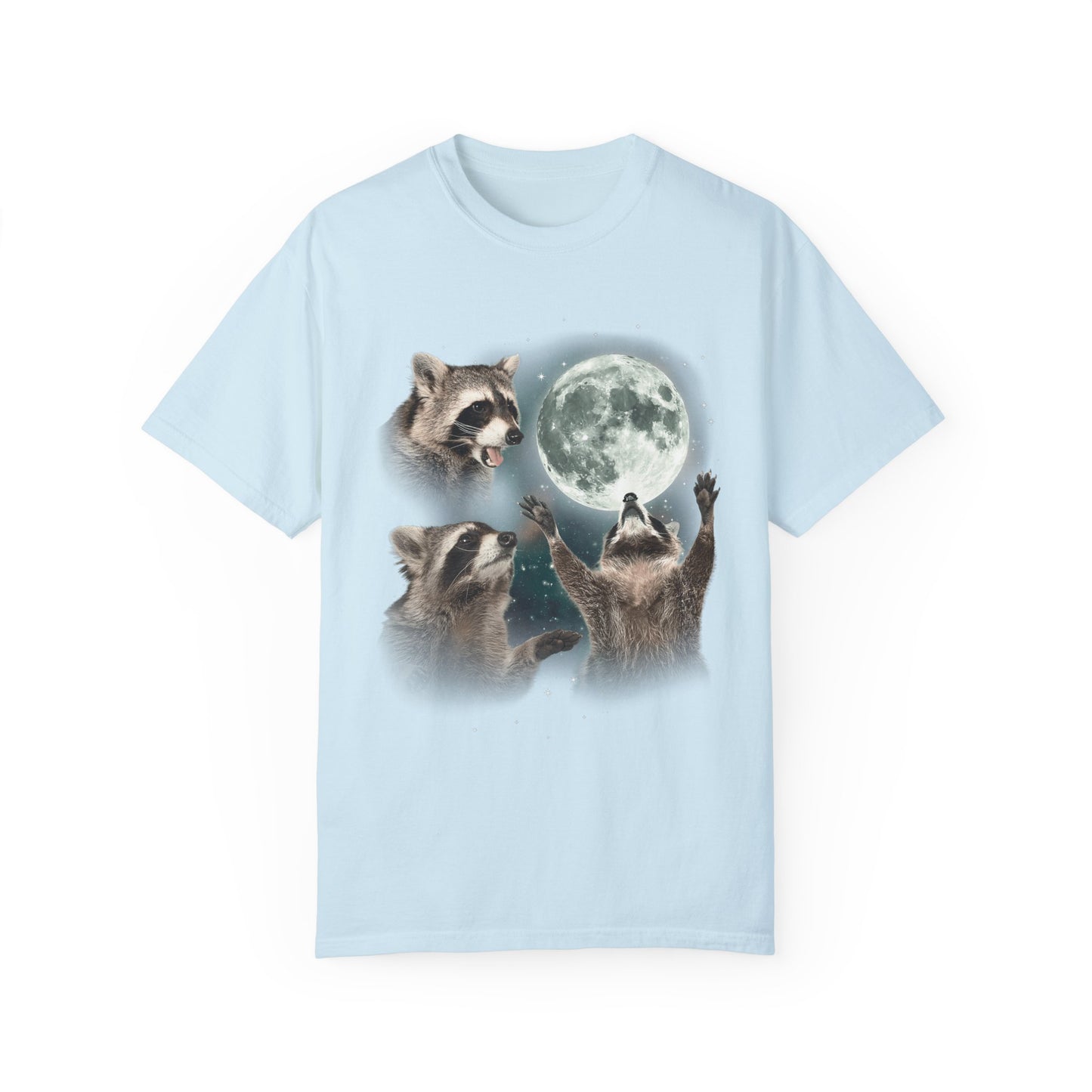 Three Raccoons Howling at the Moon Vintage Retro T-Shirt - Printed Tales