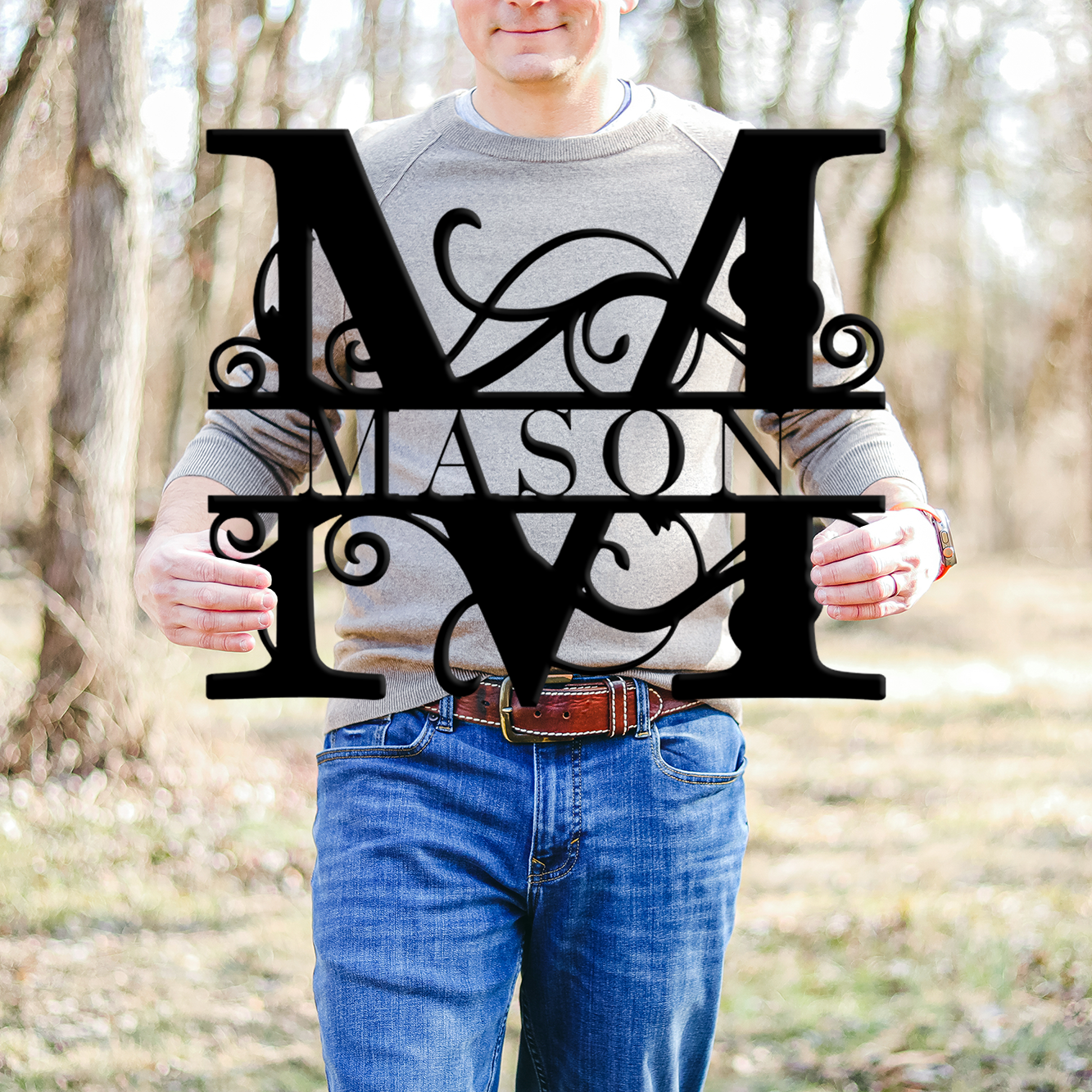 Custom Monogram Metal Signs - Printed Tales