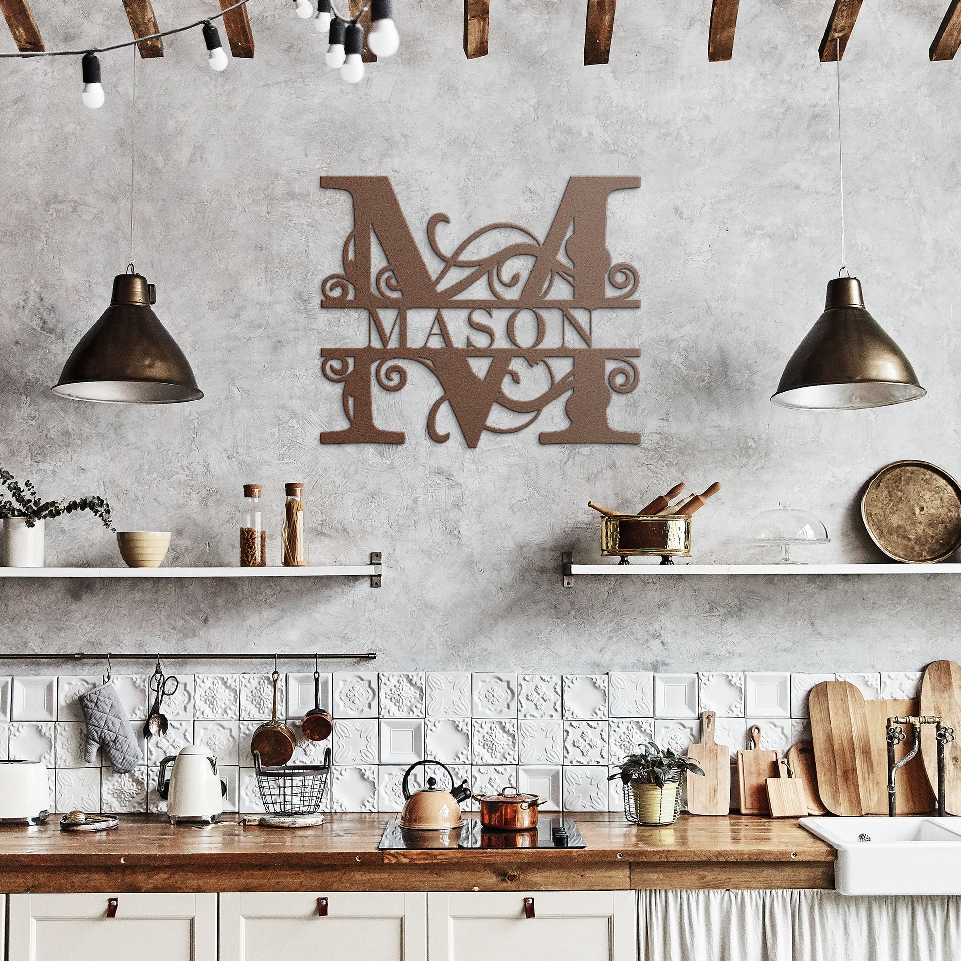 Custom Monogram Metal Signs - Printed Tales
