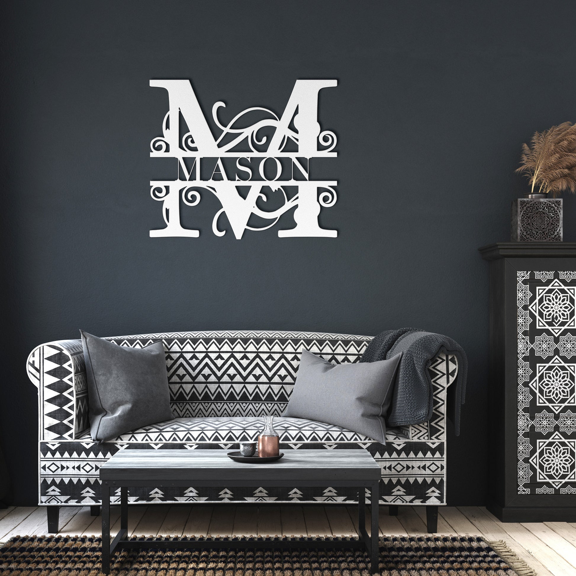 Custom Monogram Metal Signs - Printed Tales